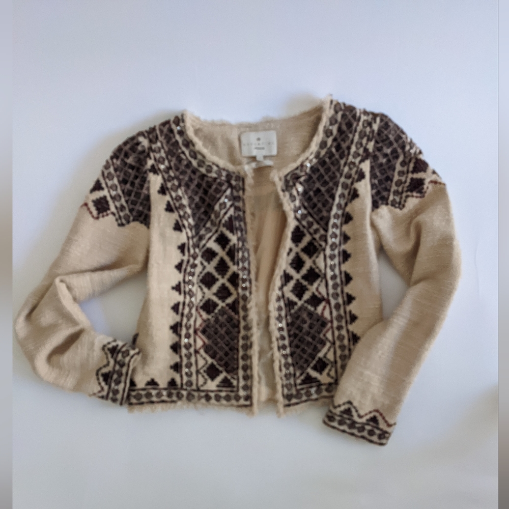 Embroidered beaded jacket, 100% natural fibers